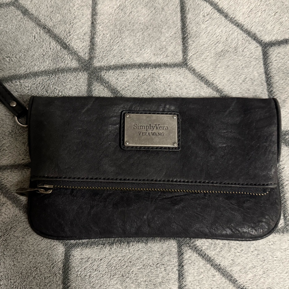 Vera Wang Black Wristlet Clutch